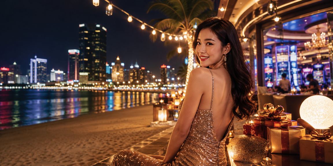 Cảnh biển Đà Nẵng về đêm gợi không khí casino sang trọng