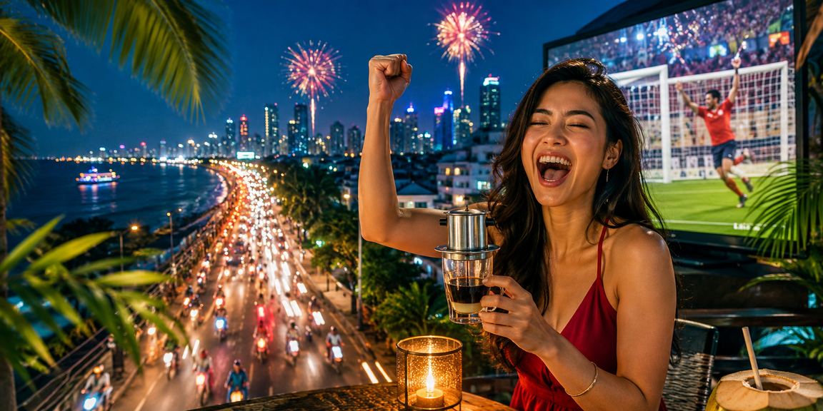 Người chơi thưởng thức cà phê và trải nghiệm casino trực tuyến tại TP.HCM